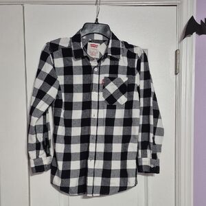 LEVI'S Kids Black & White Plaid Button-Up Shirt